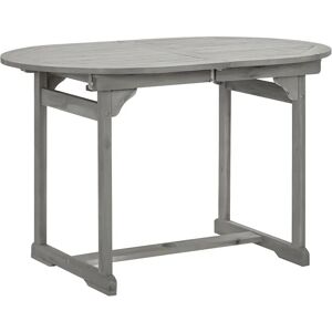 Rosalind Wheeler Darst Garden Dining Table (160-240)x100x75 cm Solid Acacia Wood brown/gray/white 75.0 H x 170.0 W x 80.0 D cm