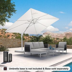 Blue Elephant Roric 3.4m x 2.7m Rectangular Cantilever Parasol White 254.8cm H X 335.3cm W X 274.3cm D