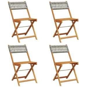 17 Stories Vidaxl 4 Piece Folding Garden Chair Set Grey/Brown/Blue 80cm H X 41cm W X 52.5cm D