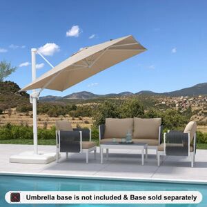 Blue Elephant Rosinski 2.4m Square Cantilever Parasol Beige 243.8cm H X 243.8cm W X 243.8cm D