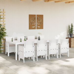 Latitude Run 9 Piece Garden Dining Set With Cushions Poly Rattan Beige/White 73cm H x 250cm W x 100cm D