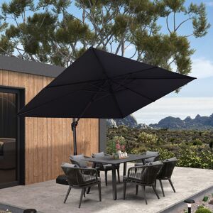 Blue Elephant Yatra 3.5m x 2.7m Rectangular Cantilever Parasol Grey 274cm H X 351cm W X 274cm D