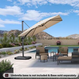 Blue Elephant Rosetter 3.7m x 2.7m Rectangular Cantilever Parasol Beige 254.8cm H X 365.8cm W X 274.3cm D