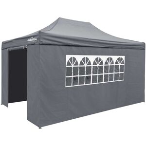 Dellonda Premium 3m x 4.5m Steel Pop-Up Gazebo Grey 305cm W X 450cm D