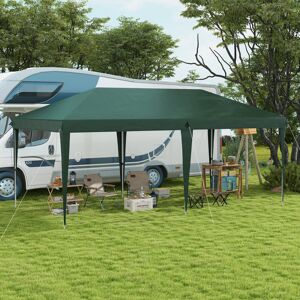 Dakota Fields Steel Soft-top Gazebo Green 265cm H x 585cm W x 295cm D