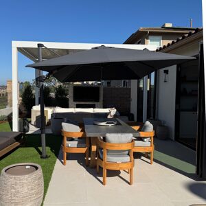 Blue Elephant 360° Rotation 3.4m x 2.4m Rectangular Cantilever Parasol Grey 254.8cm H X 335.3cm W X 243.8cm D