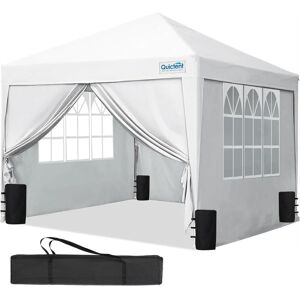 17 Stories Pop Up Canopy Gazebo with Removable Sidewalls, Adjustable Height Event Shelter, 3x3m (10x10ft) Portable Tent for Garden Party, Camping White