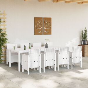 Latitude Run 9 Piece Garden Dining Set With Cushions Poly Rattan Grey/White 73cm H x 250cm W x 100cm D
