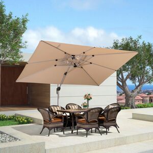 Blue Elephant Olivian 2.7m x 3.7m Rectangular Cantilever Parasol Beige 274.3cm H X 274.3cm W X 365.8cm D