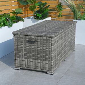 WFX Utility 1000 L Rattan Garden Storage Box Grey 95cm H X 170cm W X 77cm D
