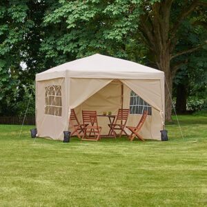 VonHaus Pop Up Gazebo 3 x 3m Ivory 300cm W X 300cm D X 256cm H