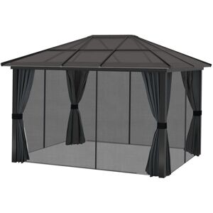 Outsunny 3.5m x 3m Aluminium Patio Gazebo Black 360cm W X 300cm D X 265cm H