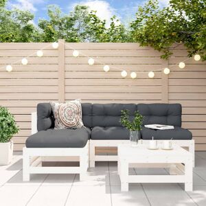Vidaxl 5 Piece Garden Lounge Set Solid Wood Pine White Pine 4