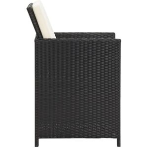 Ebern Designs Garden Dining Chairs With Cushions 4 Pcs Poly Rattan Black 85cm H X 56cm W X 56cm D