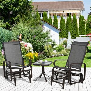 Dakota Fields Anndale Double Conversation Set with Table Brown 2