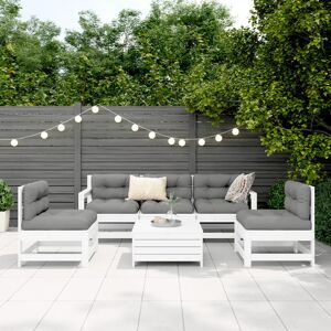 Lily Manor 6 Piece Garden Sofa Set Solid Wood Pine Grey/Whtie 70.5cm H X 62cm W X 62cm D Lily Manor 6 Piece Garden Sofa Set Solid Wood Pine Grey/Whtie 70.5cm H X 62cm W X 62cm D