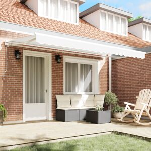 17 Stories Polyester Cover Retractable Patio Awning White 381 cm W x 195 cm D 17 Stories Polyester Cover Retractable Patio Awning White 381 cm W x 195 cm D