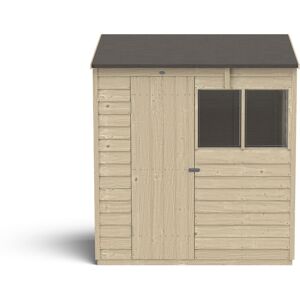 Forest Garden 4Life 6x4 Pressure Treated Reverse Apex Shed Natural 188.2cm W X 133.8cm D X 216.8cm H Forest Garden 4Life 6x4 Pressure Treated Reverse Apex Shed Natural 188.2cm W X 133.8cm D X 216.8cm H