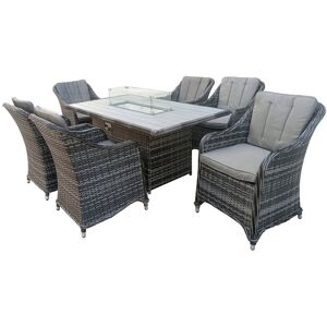 Lark Manor Rectangular 7 - Piece 6 - Person 160Cm L Outdoor Lounge Table Set Grey 6 Lark Manor Rectangular 7 - Piece 6 - Person 160Cm L Outdoor Lounge Table Set Grey 6