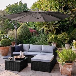 17 Stories Luzi All Weather Wicker/Rattan 4 - Person with Cushions & Parasol Grey 4 17 Stories Luzi All Weather Wicker/Rattan 4 - Person with Cushions & Parasol Grey 4