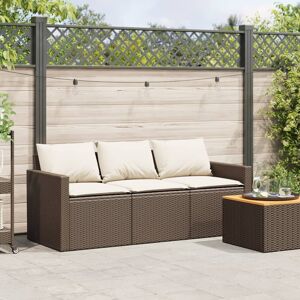17 Stories Vidaxl Garden Sofa with Cushions in Light Gray Rattan White/Brown 68cm H X 177cm W X 70cm D 17 Stories Vidaxl Garden Sofa with Cushions in Light Gray Rattan White/Brown 68cm H X 177cm W X 70cm D