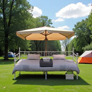 Lark Manor Solid Metal Slat Outdoor Bed for Patio White 95cm H X 197cm W X 93cm D Lark Manor Solid Metal Slat Outdoor Bed for Patio White 95cm H X 197cm W X 93cm D