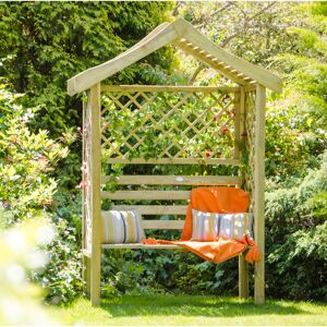 Forest Garden Balmoral Wood Arbour Brown 212cm H X 154cm W X 63cm D Forest Garden Balmoral Wood Arbour Brown 212cm H X 154cm W X 63cm D
