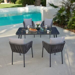 George Oliver Monastiri 4 - Person Garden Lounge Set with Cushions Grey 4 George Oliver Monastiri 4 - Person Garden Lounge Set with Cushions Grey 4