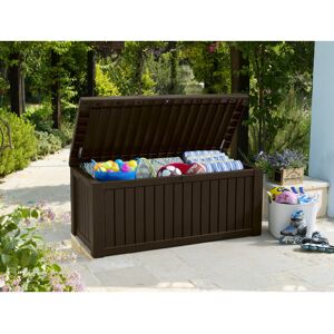 Keter Rockwood 570 L Resin Storage Box Dark Brown 64cm H X 155cm W X 72cm D Keter Rockwood 570 L Resin Storage Box Dark Brown 64cm H X 155cm W X 72cm D