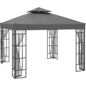 Dakota Fields Breianne 3m W x 3m D Steel Patio Gazebo Grey 297cm W X 297cm D X 270cm H Dakota Fields Breianne 3m W x 3m D Steel Patio Gazebo Grey 297cm W X 297cm D X 270cm H