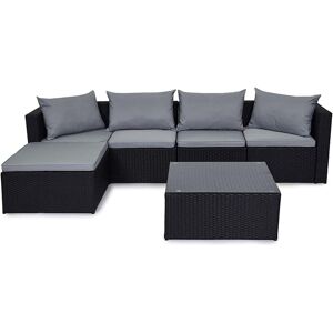 17 Stories Miami 5 - Person Garden Lounge Set with Cushions Dark Grey/Black 5 17 Stories Miami 5 - Person Garden Lounge Set with Cushions Dark Grey/Black 5