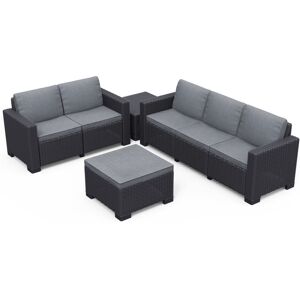 Keter California 5 seater Outdoor Corner Garden Furniture Lounge Set Black 5 Keter California 5 seater Outdoor Corner Garden Furniture Lounge Set Black 5