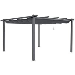 Dakota Fields Polyester Cover Retractable Freestanding Awning Black 228cm H x 400cm W x 400cm D Dakota Fields Polyester Cover Retractable Freestanding Awning Black 228cm H x 400cm W x 400cm D