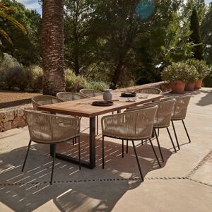 Latitude Run Fabiano Rectangular 8 - Person 235cm Long Dining Set with Cushions and Umbrella Natural 8 Latitude Run Fabiano Rectangular 8 - Person 235cm Long Dining Set with Cushions and Umbrella Natural 8