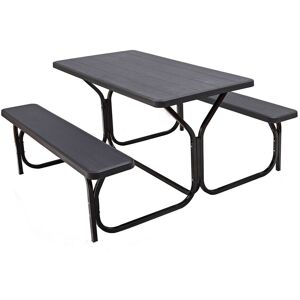 Dakota Fields Erwinville Rectangular 3 - Piece 2 - Person 137Cm L Outdoor Picnic Table Black Dakota Fields Erwinville Rectangular 3 - Piece 2 - Person 137Cm L Outdoor Picnic Table Black