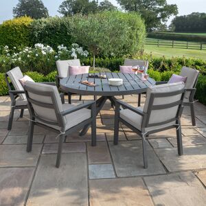 Rosalind Wheeler Dantavis 6 Seat Round Dining Set / Dove Grey Grey 6 Rosalind Wheeler Dantavis 6 Seat Round Dining Set / Dove Grey Grey 6