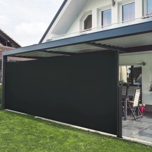 Latitude Run Polyester Cover Retractable Patio Awning Black 180 cm H x 300 cm W x 8.9 cm D Latitude Run Polyester Cover Retractable Patio Awning Black 180 cm H x 300 cm W x 8.9 cm D
