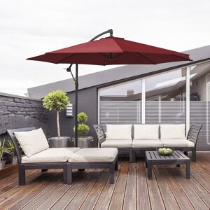 Sol 27 Outdoor Oakland 3m Cantilever Parasol Red 250cm H X 300cm W X 300cm D Sol 27 Outdoor Oakland 3m Cantilever Parasol Red 250cm H X 300cm W X 300cm D
