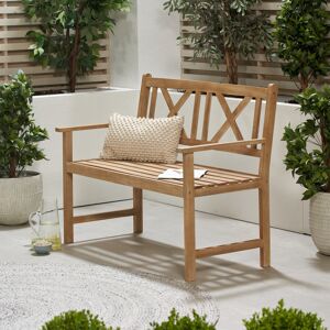 Sol 27 Outdoor Aarlo Wooden Bench Light Teak 90 H x 150 W x 61 D cm Sol 27 Outdoor Aarlo Wooden Bench Light Teak 90 H x 150 W x 61 D cm