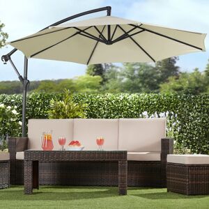 Freeport Park Blanton 2.7m Cantilever Parasol Cream 270cm W X 270cm D Freeport Park Blanton 2.7m Cantilever Parasol Cream 270cm W X 270cm D