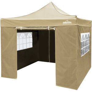 Dellonda Premium 2m x 2m Steel Pop-Up Gazebo Beige 200cm W X 200cm D Dellonda Premium 2m x 2m Steel Pop-Up Gazebo Beige 200cm W X 200cm D