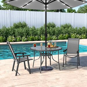 Ebern Designs 2 Person Patio Diniing Set With Umbrella Grey 2 Ebern Designs 2 Person Patio Diniing Set With Umbrella Grey 2