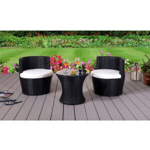 Mistana Santagata 2 Seater Bistro Set with Cushions Black 2 Mistana Santagata 2 Seater Bistro Set with Cushions Black 2