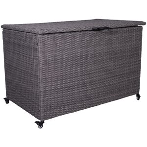 Royalcraft Royal Craft Storage 120cm W 510L Wicker Deck Box with Wheels Grey 80cm H X 120cm W X 75cm D Royalcraft Royal Craft Storage 120cm W 510L Wicker Deck Box with Wheels Grey 80cm H X 120cm W X 75cm D