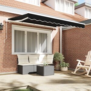 17 Stories Polyester Cover Retractable Patio Awning Black 330 cm W x 245 cm D 17 Stories Polyester Cover Retractable Patio Awning Black 330 cm W x 245 cm D