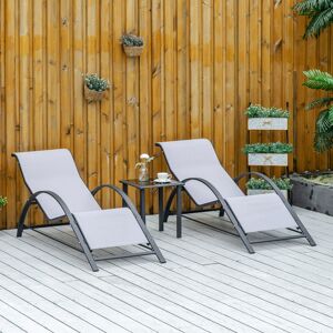 Dakota Fields Hobscheid Sun Lounger Set with Table Grey 66cm H X 59cm W X 169cm L Dakota Fields Hobscheid Sun Lounger Set with Table Grey 66cm H X 59cm W X 169cm L