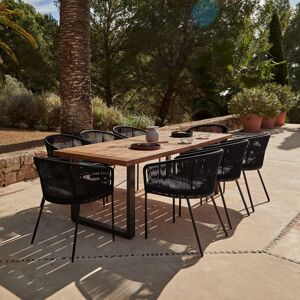 Latitude Run Fabiano Rectangular 8 - Person 235cm Long Dining Set with Cushions and Umbrella Black 8 Latitude Run Fabiano Rectangular 8 - Person 235cm Long Dining Set with Cushions and Umbrella Black 8
