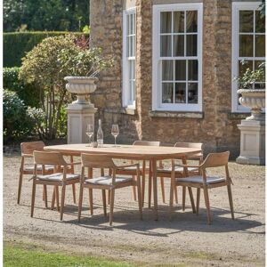 Fjørde & Co Himmelmann 6 - Person 200cm Long Teak Dining Set Brown 6 Fjørde & Co Himmelmann 6 - Person 200cm Long Teak Dining Set Brown 6