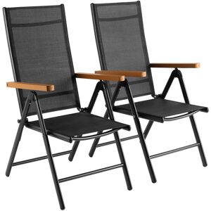 George Oliver Garden Chairs, Set Of 2 Foldable High-backed Chair, Adjustable Aluminium Balcony Chair, 7-level Adjustable Backrest, Weatherproof, Rust Proof, Up To 1 Black 107cm H X 52cm W X 65cm D George Oliver Garden Chairs, Set Of 2 Foldable High-backed Chair, Adjustable Aluminium Balcony Chair, 7-level Adjustable Backrest, Weatherproof, Rust Proof, Up To 1 Black 107cm H X 52cm W X 65cm D