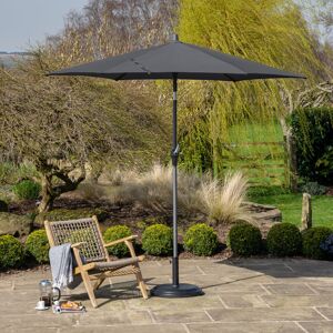 Sol 27 Outdoor Hatten Riva Traditional Round Parasol Grey 232cm H x 250cm W x 250cm D Sol 27 Outdoor Hatten Riva Traditional Round Parasol Grey 232cm H x 250cm W x 250cm D